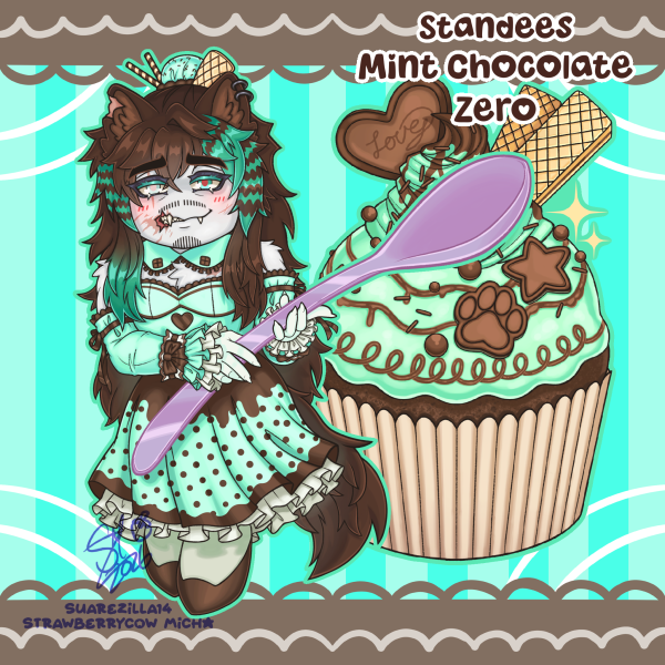 Mint Chocolate theme, Zero [OC] - Double Insert Acrylic Standees