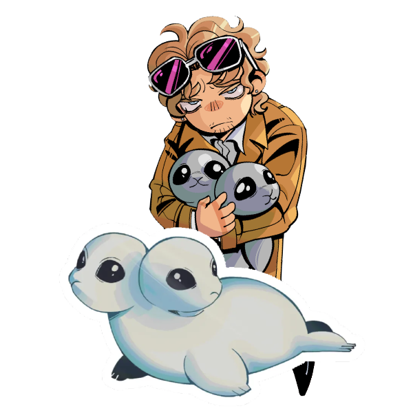 seal son keychain and sticker bundle