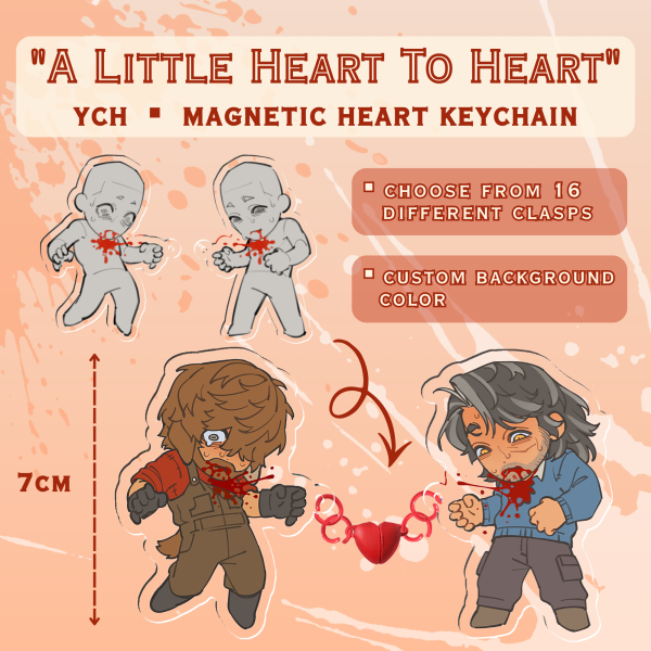 A Little Heart to Heart YCH - Magnetic Heart Keychain