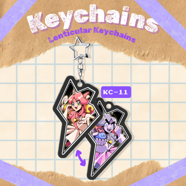 KC-14 "Shadowcrystal Pink- Deltarune" -  Shaped Lenticular Acrylic Pendant