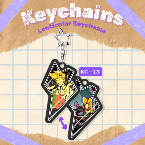 KC-13 "Shadowcrystal Flowery- Deltarune" -  Shaped Lenticular Acrylic Pendant