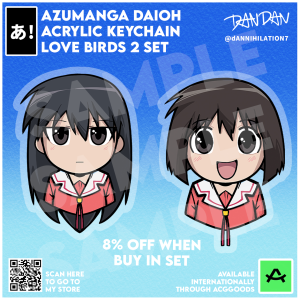 Azumanga Daioh Chibi Acrylic Keychain Love Birds 2 Set (winter uniform)