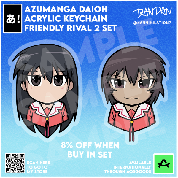 Azumanga Daioh Chibi Acrylic Keychain Friendly Rival 2 Set (winter uniform)