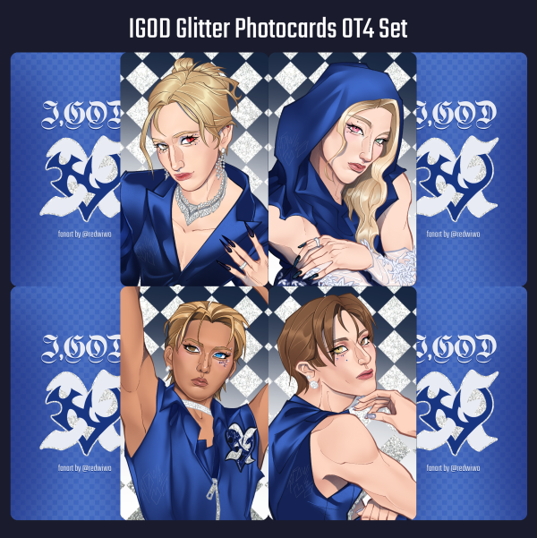 IGOD Blue Glitter Photocard OT4 Set