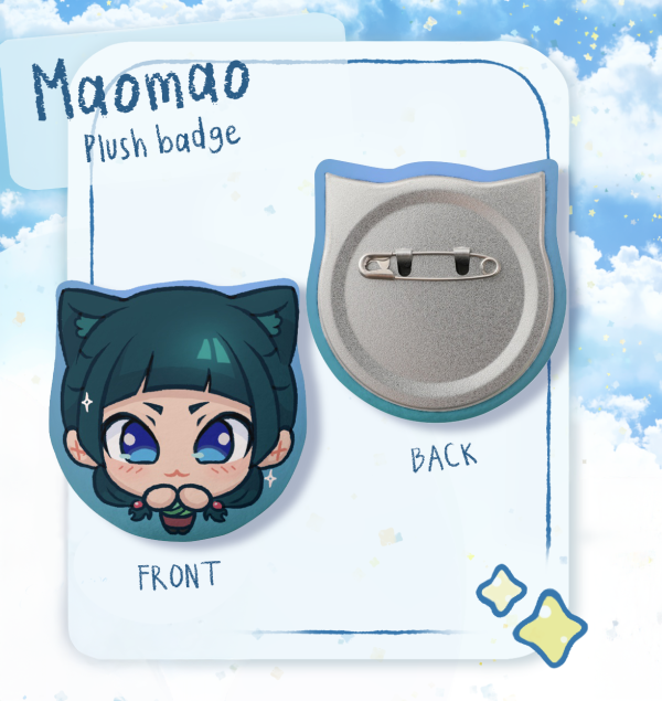Maomao Cat Shape Plush Badge