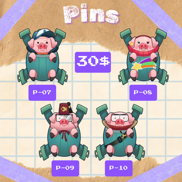 P-07+08+09+10 - "Gravity Falls Bundle" -Acrylic Pins