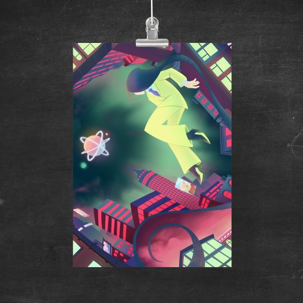 Lumine city poster - Original art