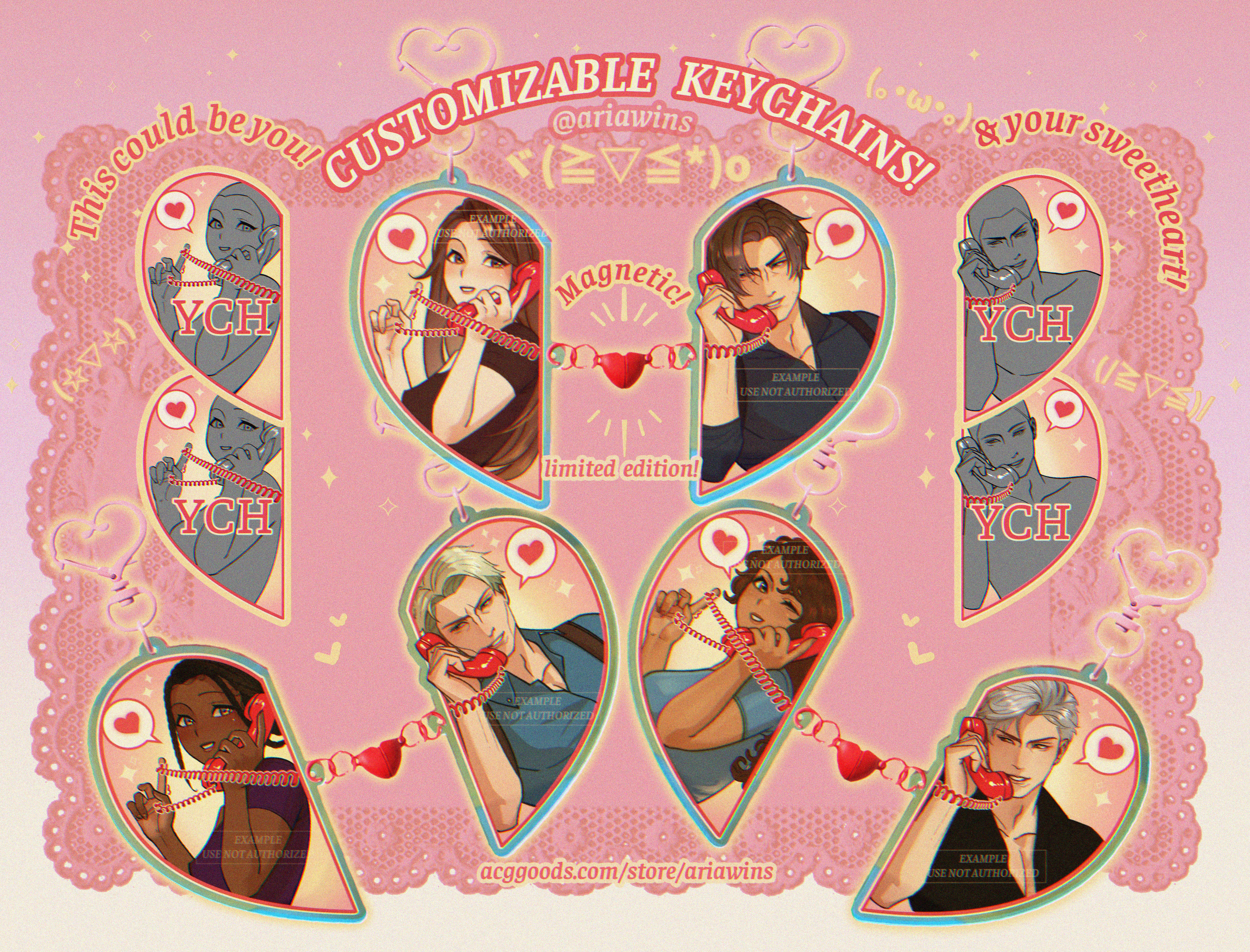 YCH Love call keychain (Valentines, Anniversary, Itabag gift)