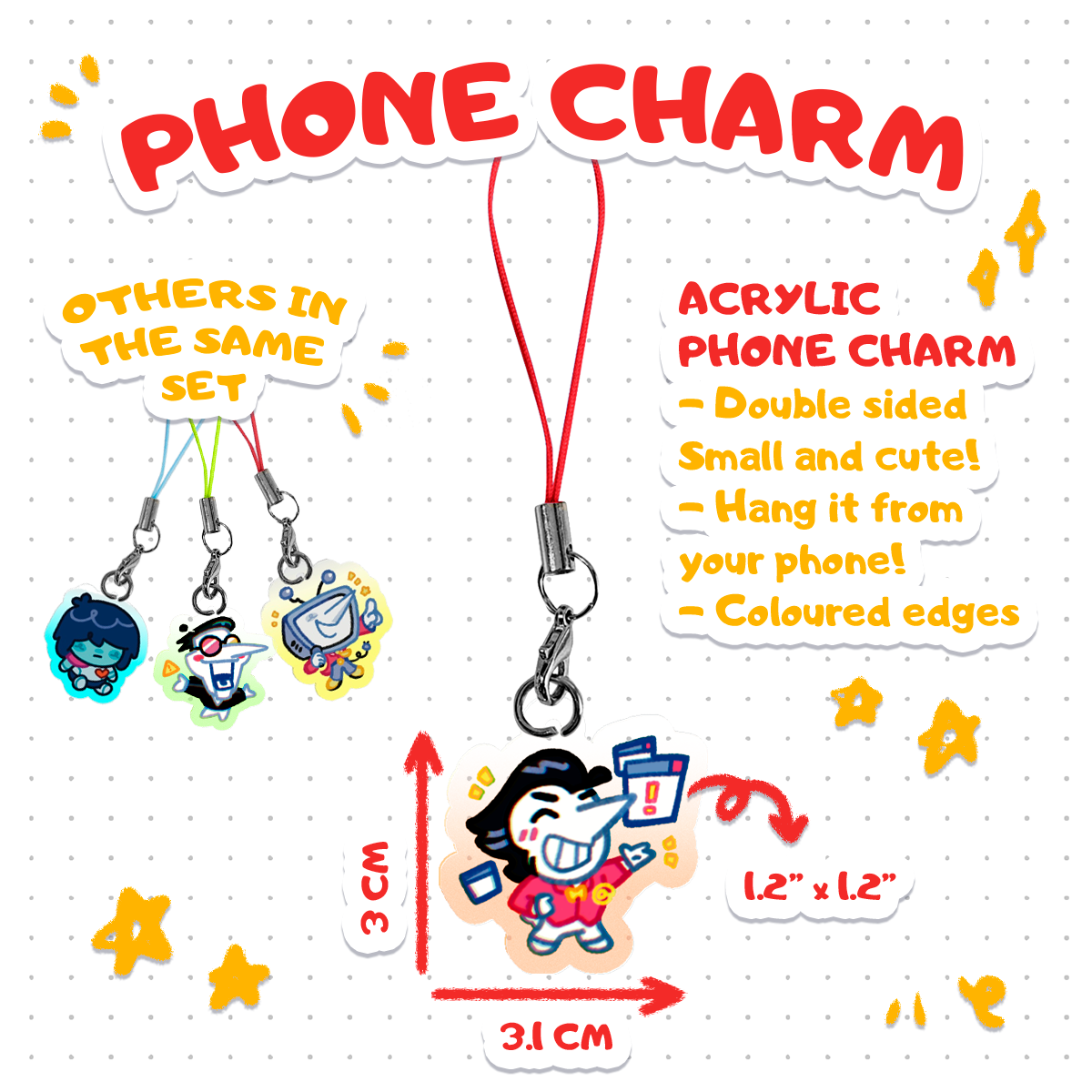 Spamton "Big Shot" Chibi - Acrylic Phone Charm [Deltarune]