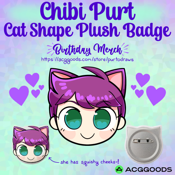 Chibi Purt Cat Shape Plush Badge