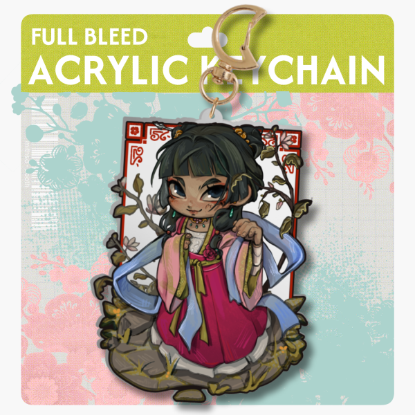 Garden Party Maomao - Full Bleed Acrylic Keychain