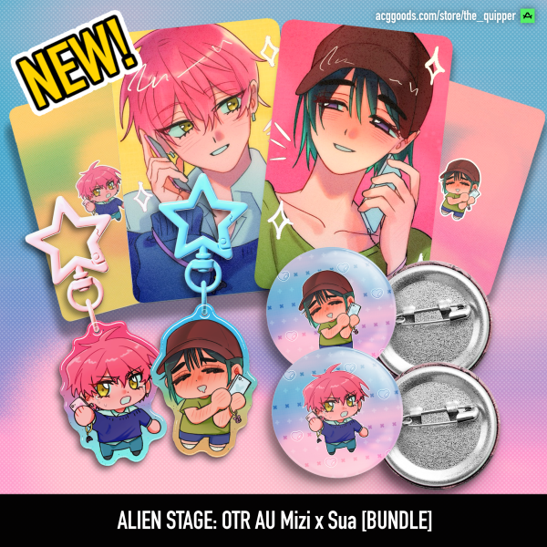 ALIEN STAGE: Mizi x Sua (OTR AU - Epoxy Resin Charms Set, Badge Set, Photocard Set)