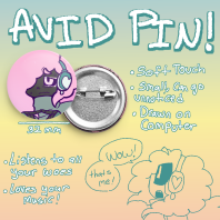 Shy Avid Button pin!