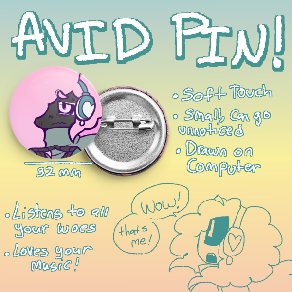 Shy Avid Button pin!