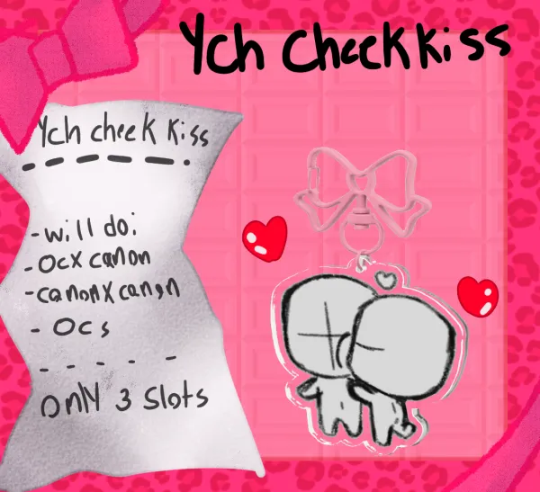 YCH-Couple cheek kiss charm
