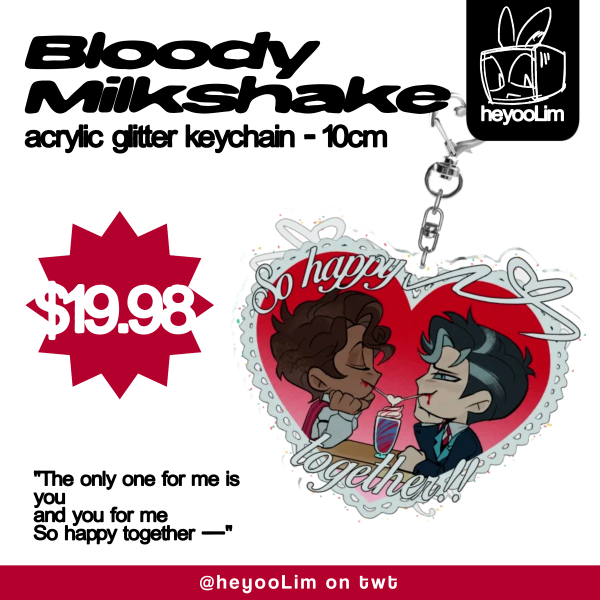 Bloody Milkshakes ♡ Glitter Acrylic Keychain │ MurderMedia