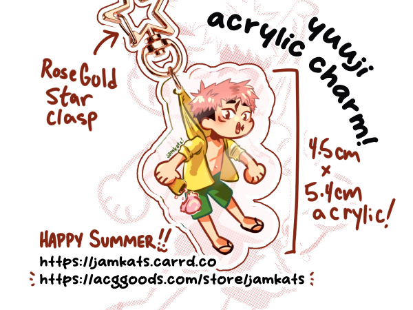 Summer Time Itadori! Hoodie Pull Acrylic Keychain