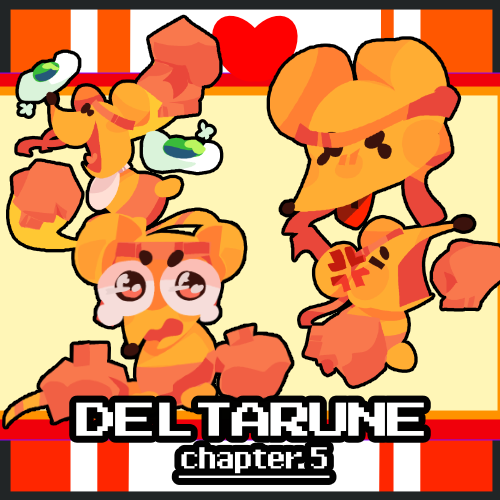Orange Deltarune Chapter 5 Stickers