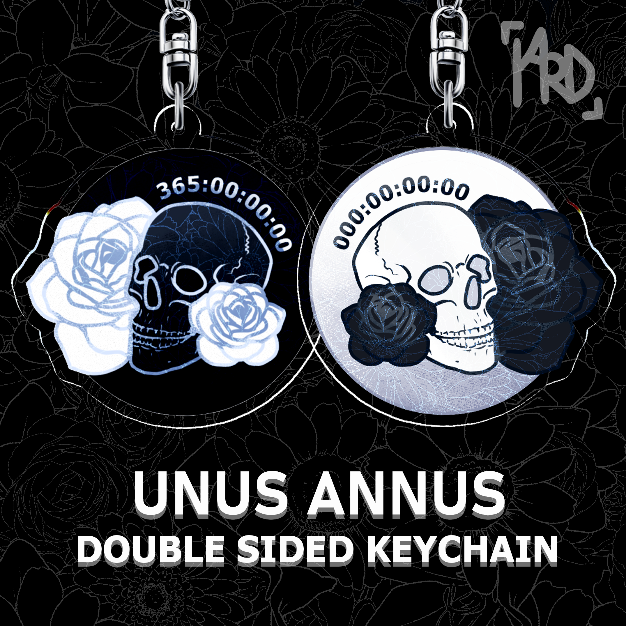Unus Annus Skull Double Sided Keychain - Memento Mori Collection