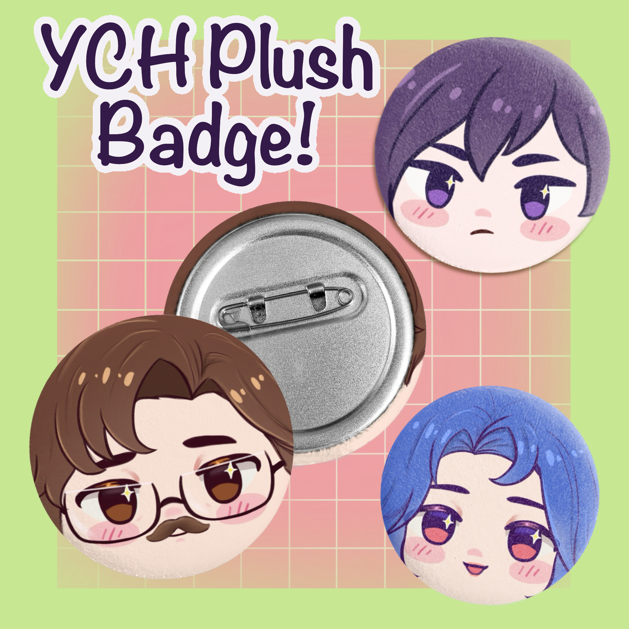 YCH Plush Badge - customized button pin!