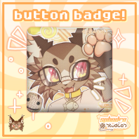 Badge/Pin | Jeon - Cat OC/Fursona - Rectangular PU (58mm)