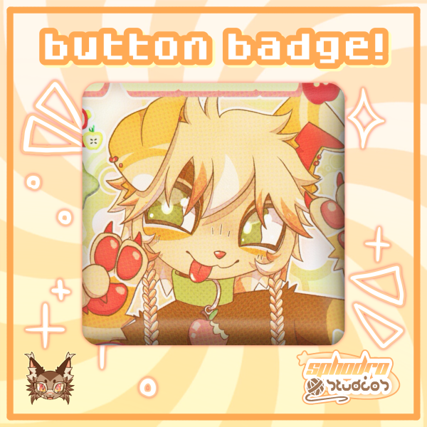 Badge/Pin | Basque - Dog OC/Fursona - Rectangular PU (58mm)