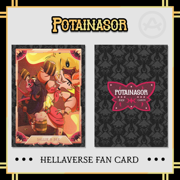Sallie and Beelzebub 🍻🏴‍☠️| Holographic Photocard | Helluva Boss | Potainasor 🖤✨️❤️ FAN CARD