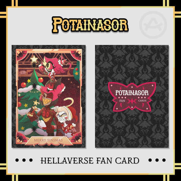 Merry Sinsmas 🎄😈| Holographic Photocard | Hazbin Hotel | Potainasor 🖤✨️❤️ FAN CARD