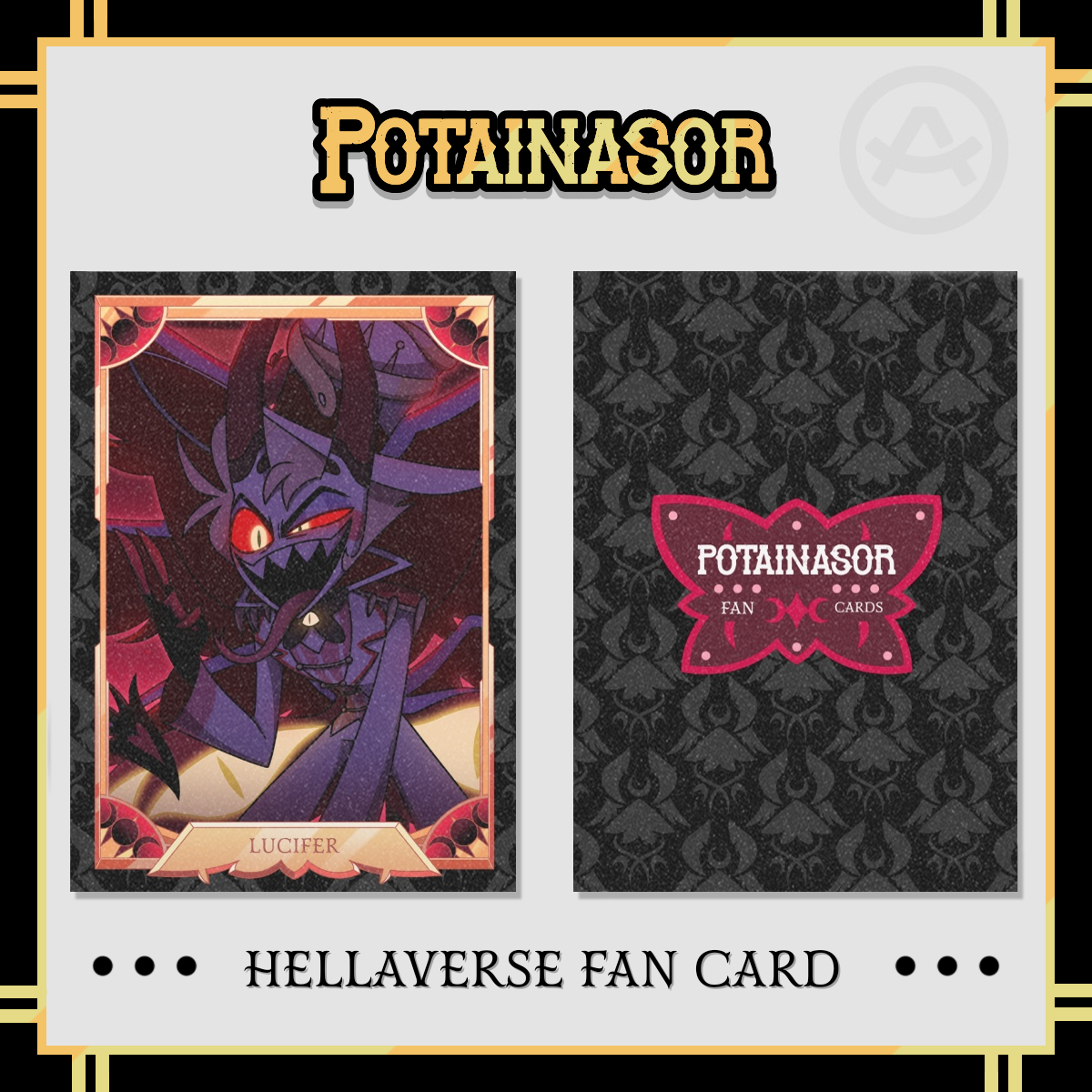 Lucifer 🐍🔥| Holographic Photocard | Hazbin Hotel | Potainasor 🖤✨️❤️ FAN CARD