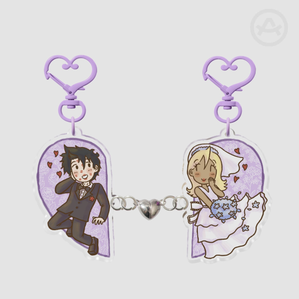 Brad and Hazel Wedding Magnetic Keychains