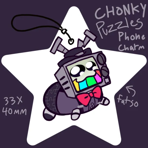 Chonk Puzzles acrylic phone charm
