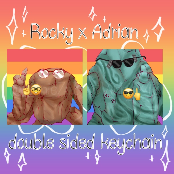 Rocky x Adrian Double Sided Clear Acrylic Keychain