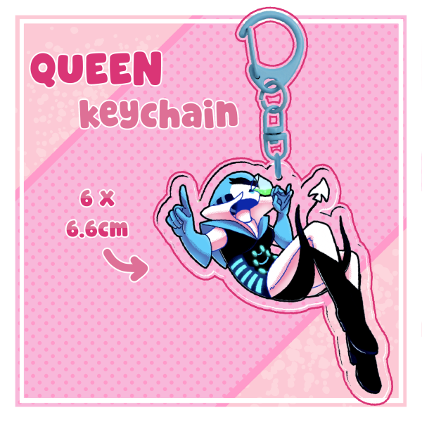 Deltarune Queen Drinking Acid Acrylic Keychain