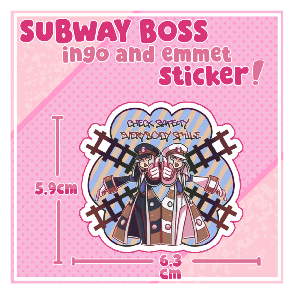 POKEMON Subway Boss Ingo And Emmet Sticker