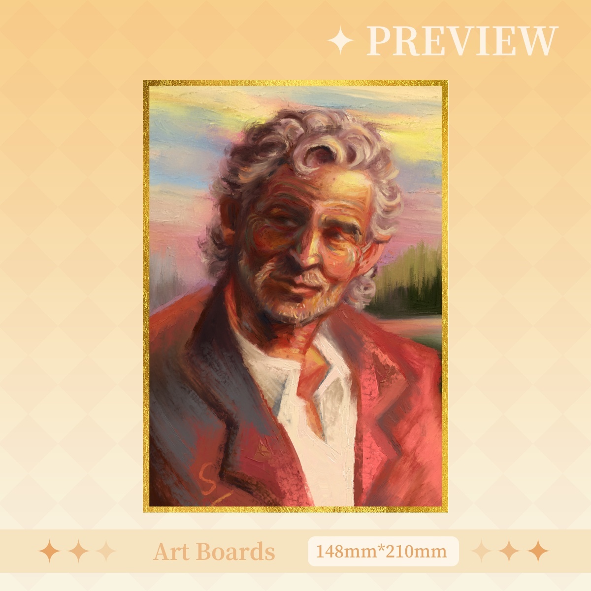 "Fisherman Jack" Art Boards with Gold-edged
