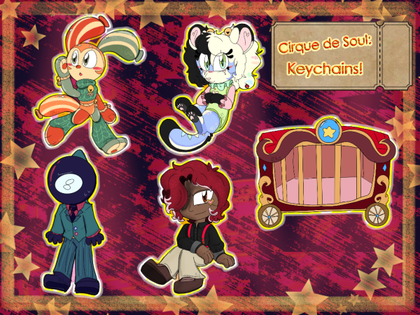 Cirque de soul Keychain Set: Backstage pass