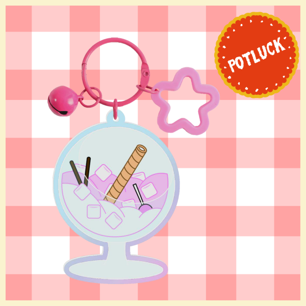 Marshmallow Fluff Milkshake Rainbow Acrylic Keychains