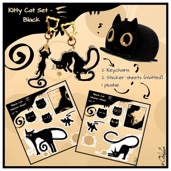 Kitty Cat - Black - Set