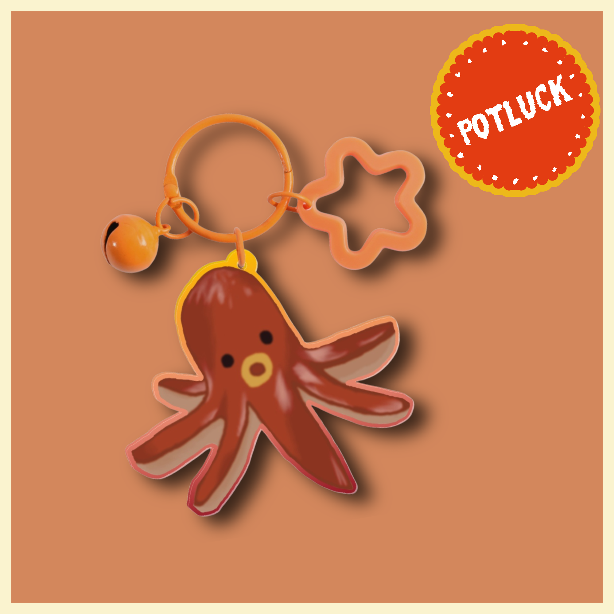 Double Sided Clear Octodog on the Go Acrylic Keychain
