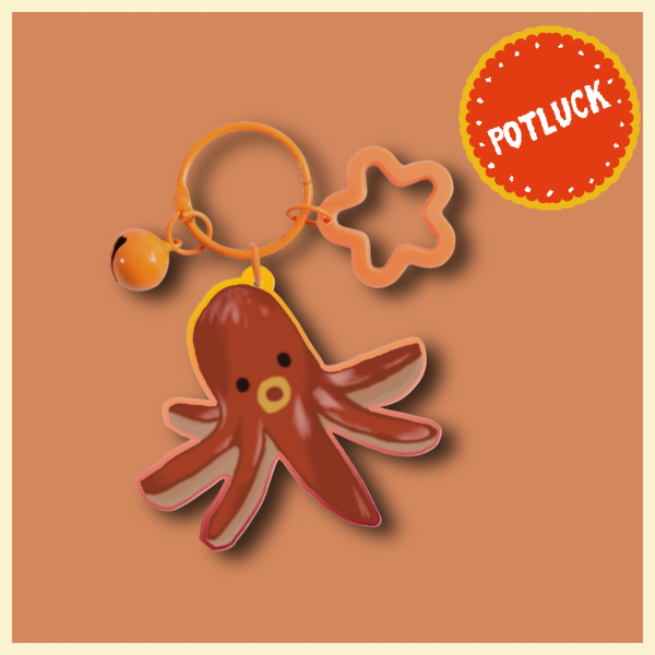 Double Sided Clear Octodog on the Go Acrylic Keychain