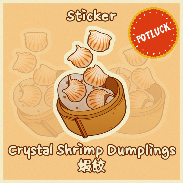 Crystal Shrimp Dumplings - Colored Edge Die Cut Stickers