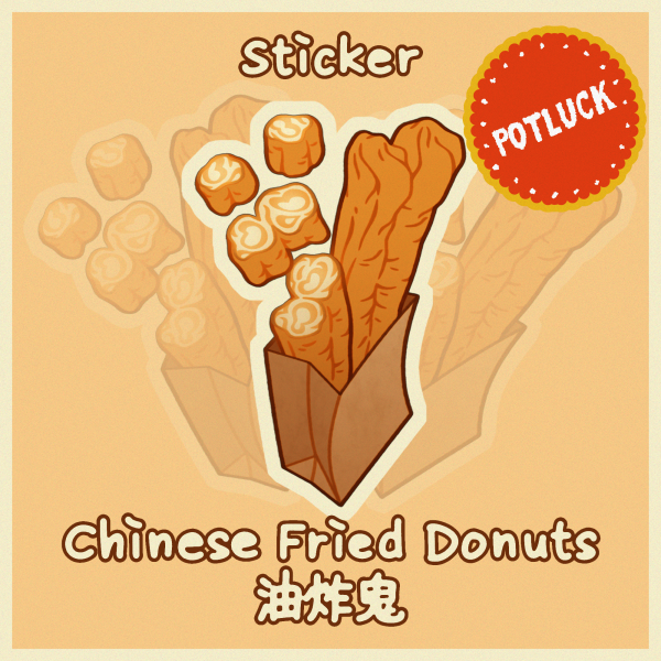 Fried Donuts - Colored Edge Die Cut Stickers