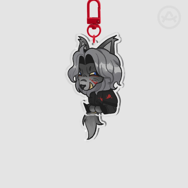 Tail-wagging Peachfuzz Keychain