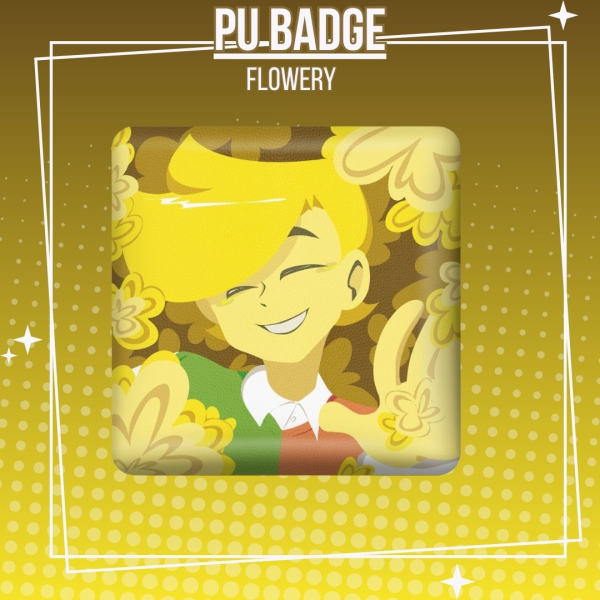DELTARUNE - Flowery - Rectangular PU Badge