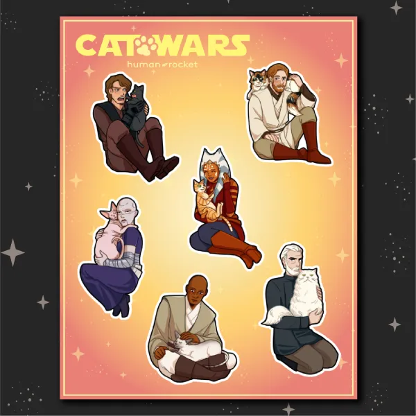 Prequels 'Cat Wars' Sticker Sheet