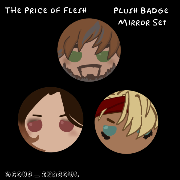 (TPoF) Plush Badge Mirror Set