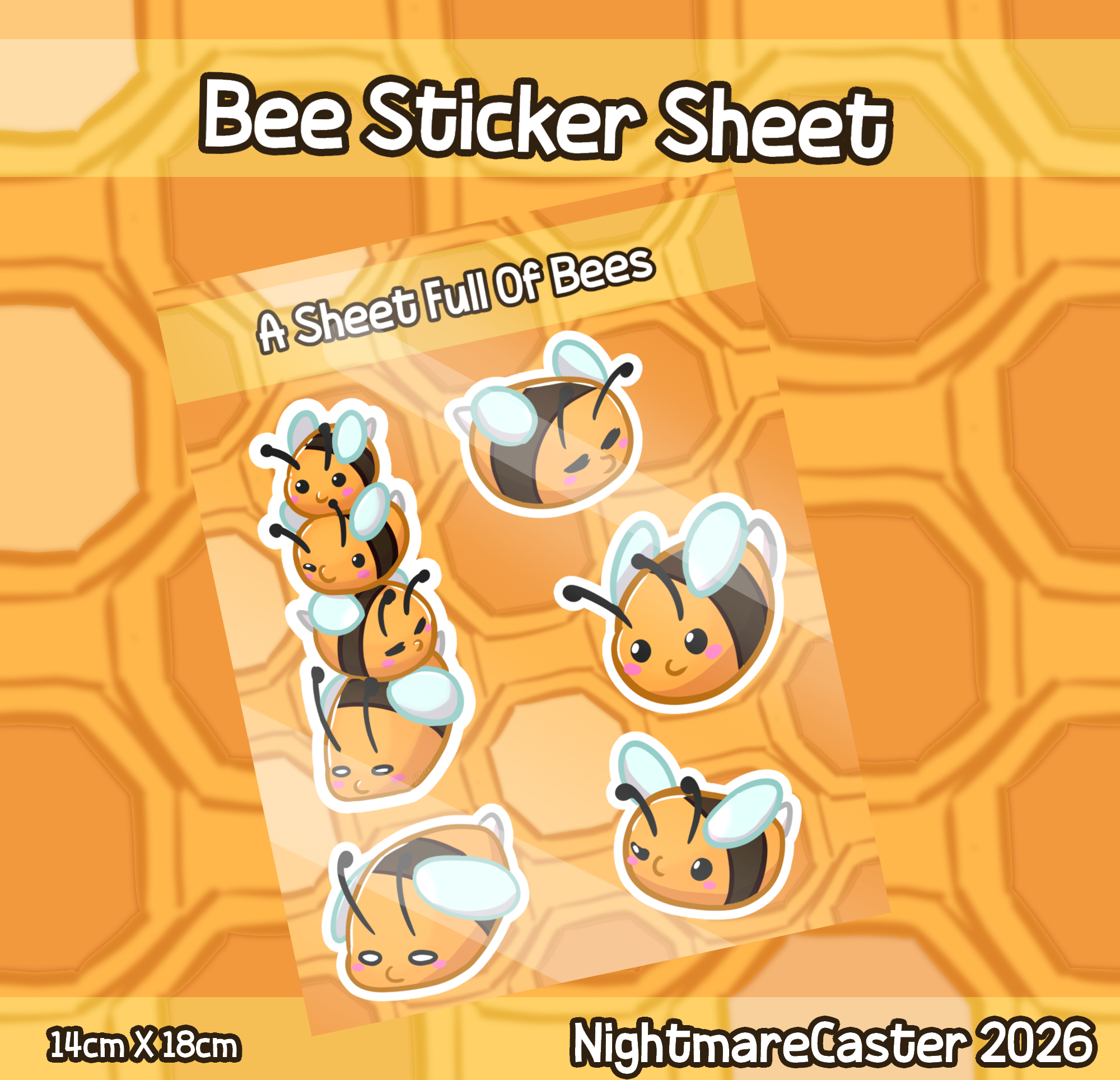 A Sheet full of Bees Sticker Sheet