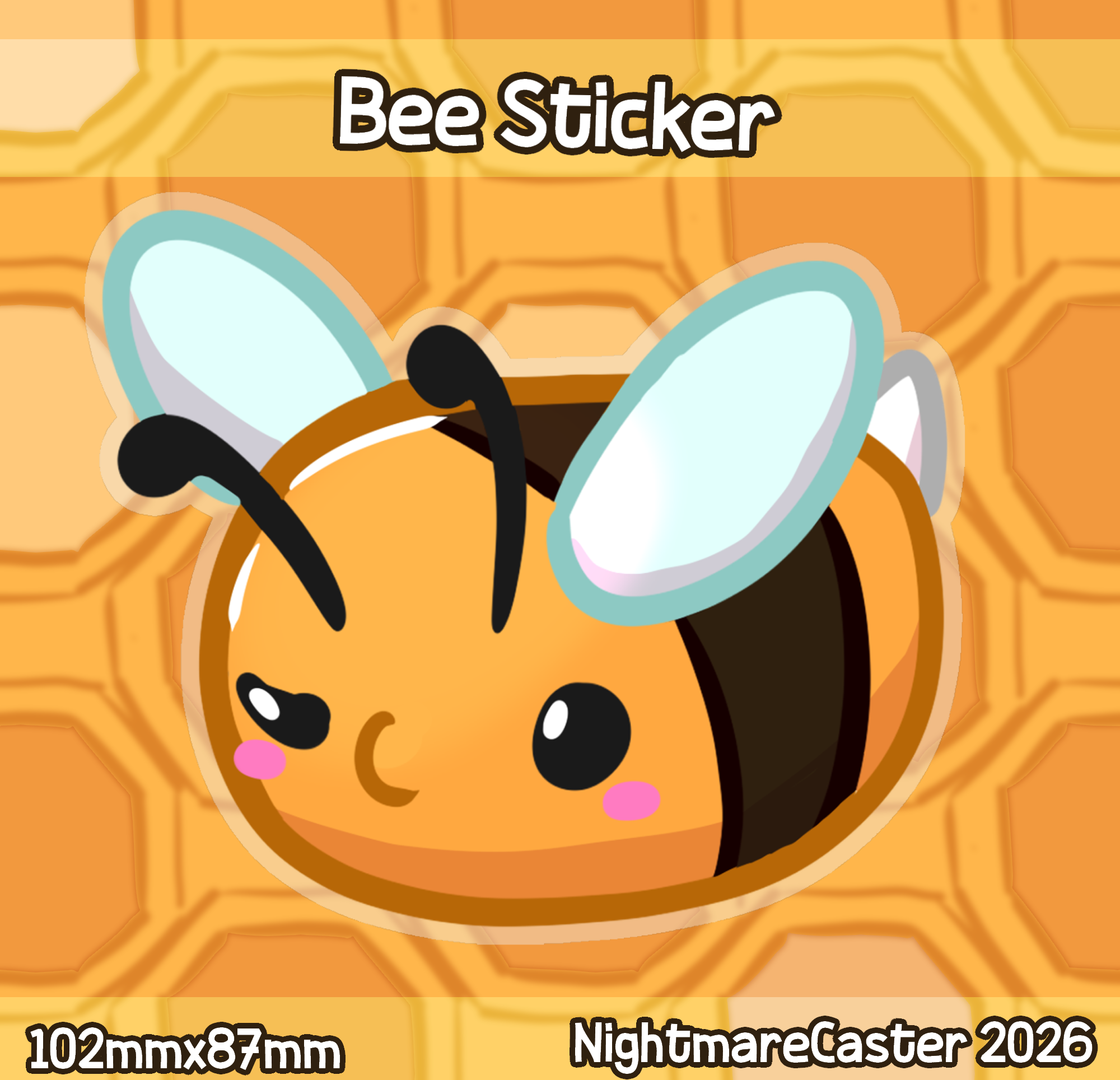 Bee Vinyl Sticker 2
