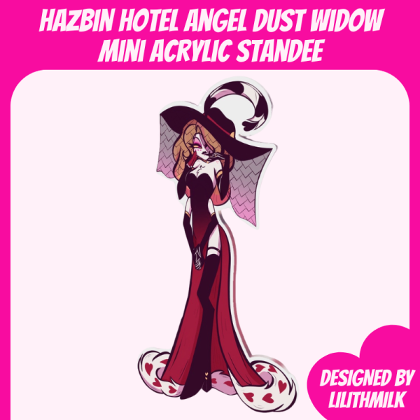 Hazbin Hotel Angel Dust Widow ValAngel Mini Acrylic Standee