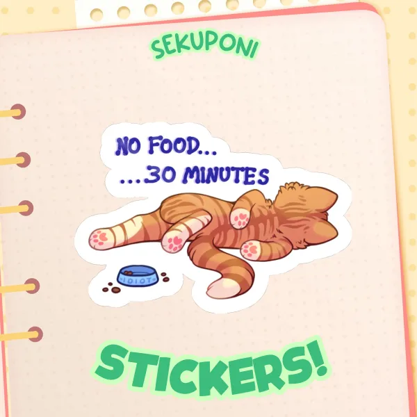 Starving Kitty Sticker